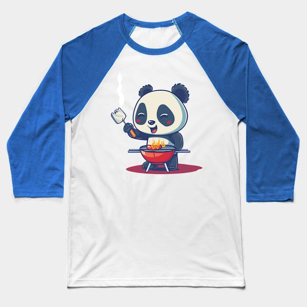 BBQ Panda Likes the Meat Baseball T-Shirt by BuzzBenson
